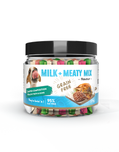 HOWBONE - DOG SNACKS Dental Stix·Milk+ Meaty Mix flavour 200g
